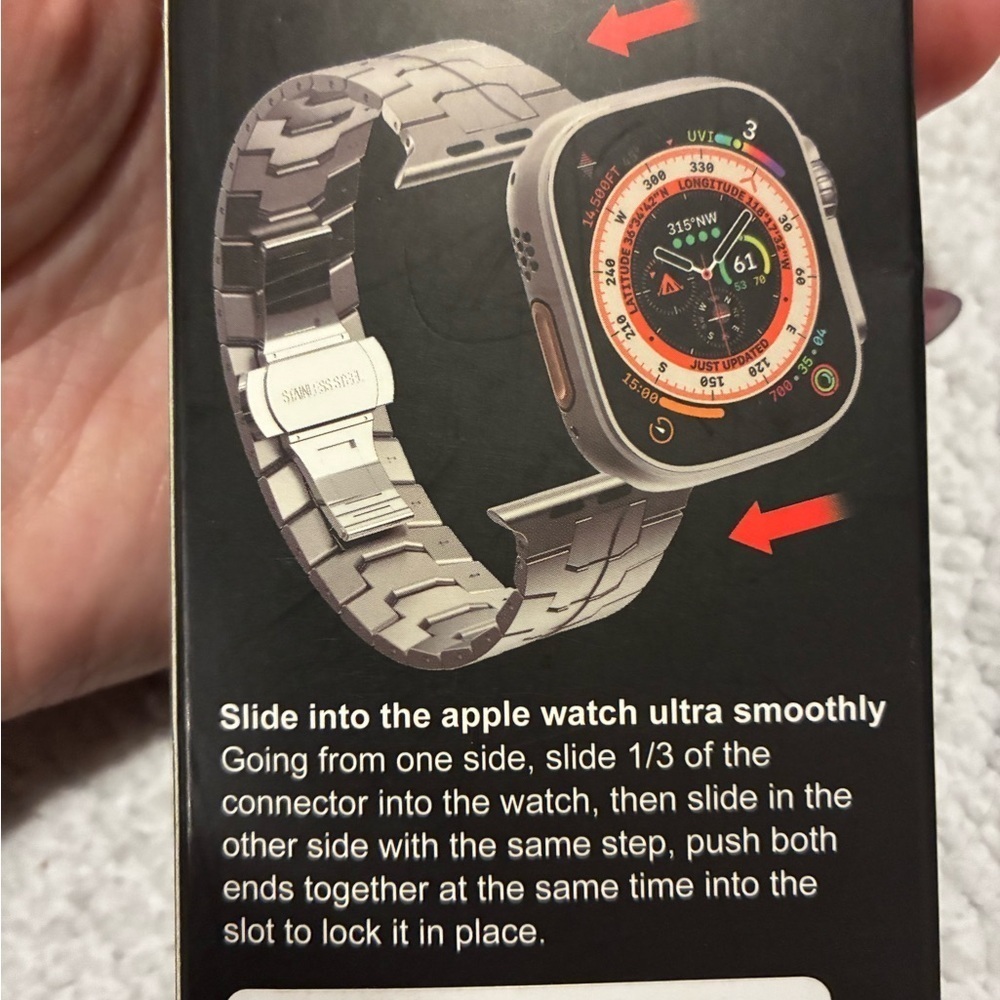 Link Bracelet Stainless Steel Watch Band for Smartwatches - Picture 4 of 5